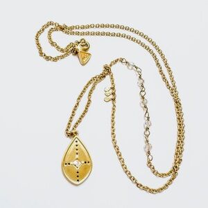 NEW SILPADA Necklace Swarovski Crystals KRN0084 Brass 28” NEW IN POUCH